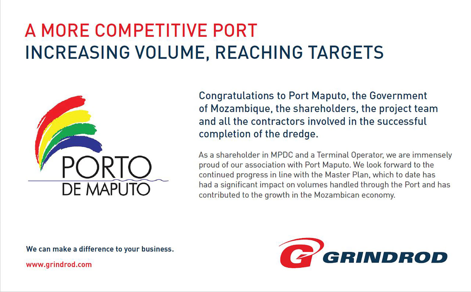 Port of Maputo entrance channel dredged to up to -14.4 meters (CD)